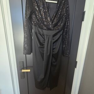 Elegant Black Sequin Dress